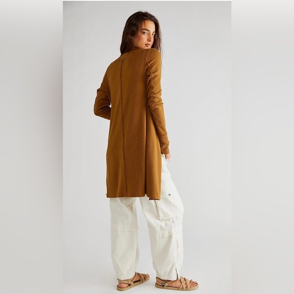 Free People Gia Cardigan OR Dress ✨ Warm Tobacco Size Small | brown tan mocha - Picture 11 of 13
